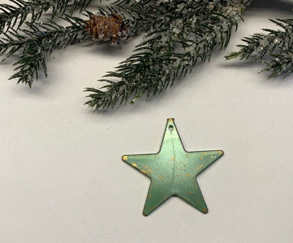 Acrylstern grün mit Goldsprenkel